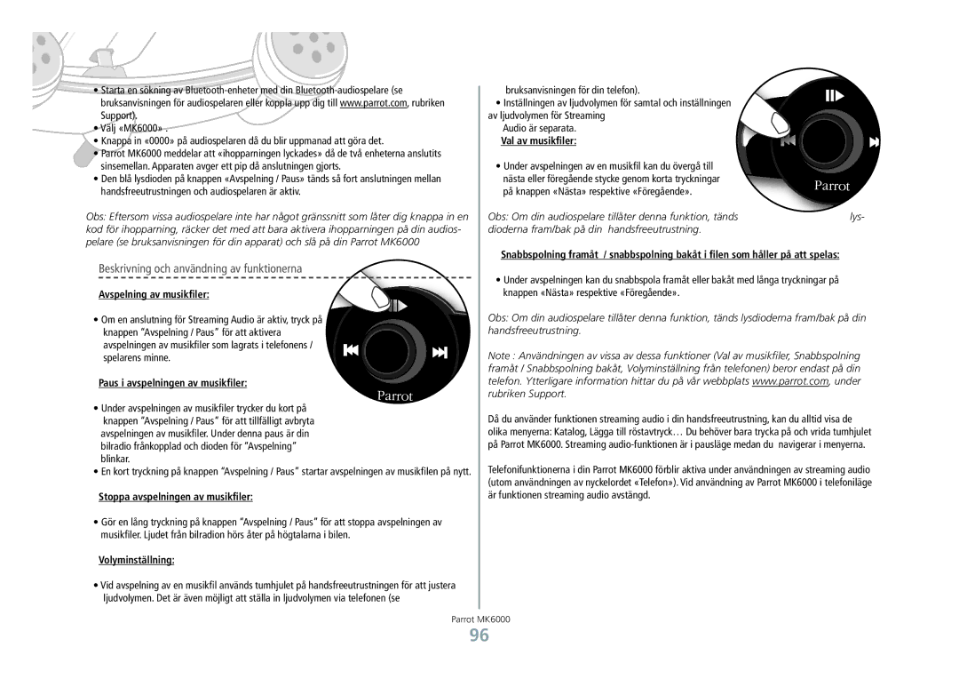 Philips MK6000 manual Beskrivning och användning av funktionerna 