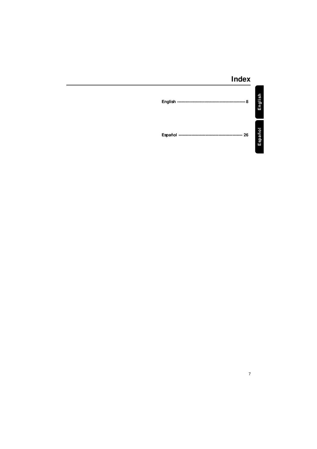 Philips MME-100 warranty Index 