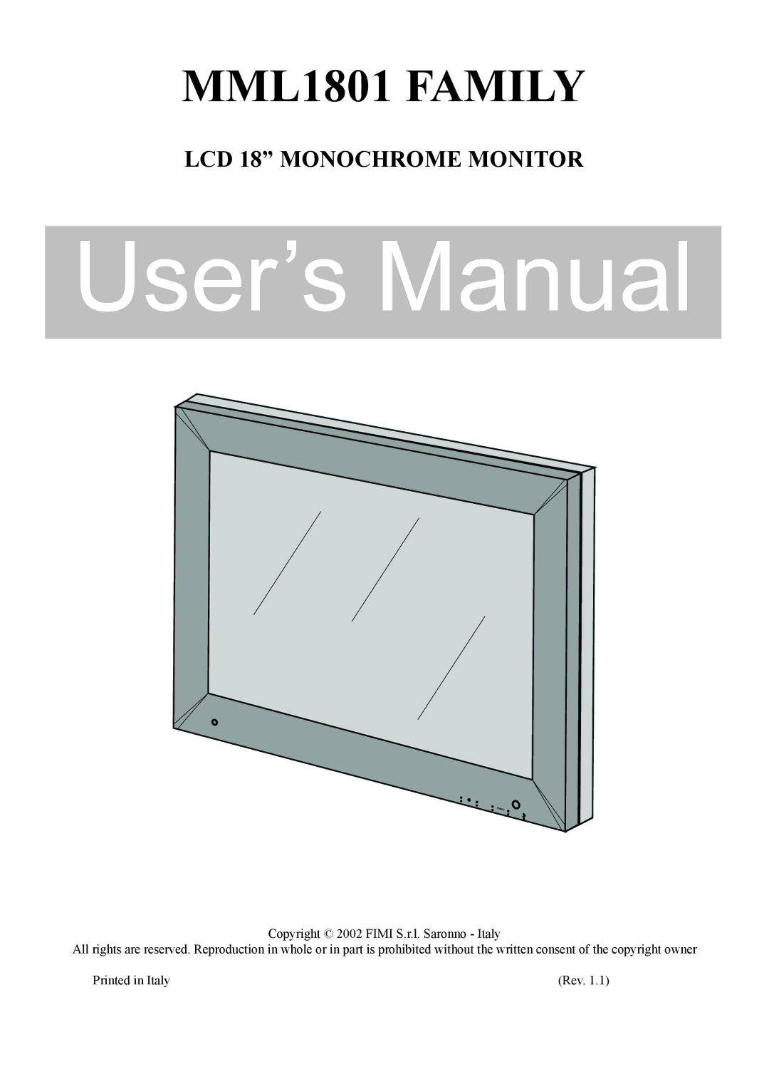 Philips MML1801 user manual User’s Manual 