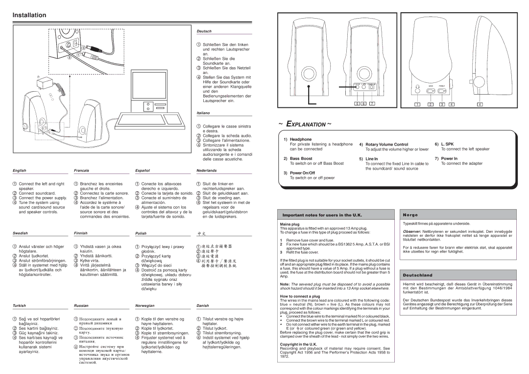 Philips MMS 102, MMS 101 important safety instructions Installation 