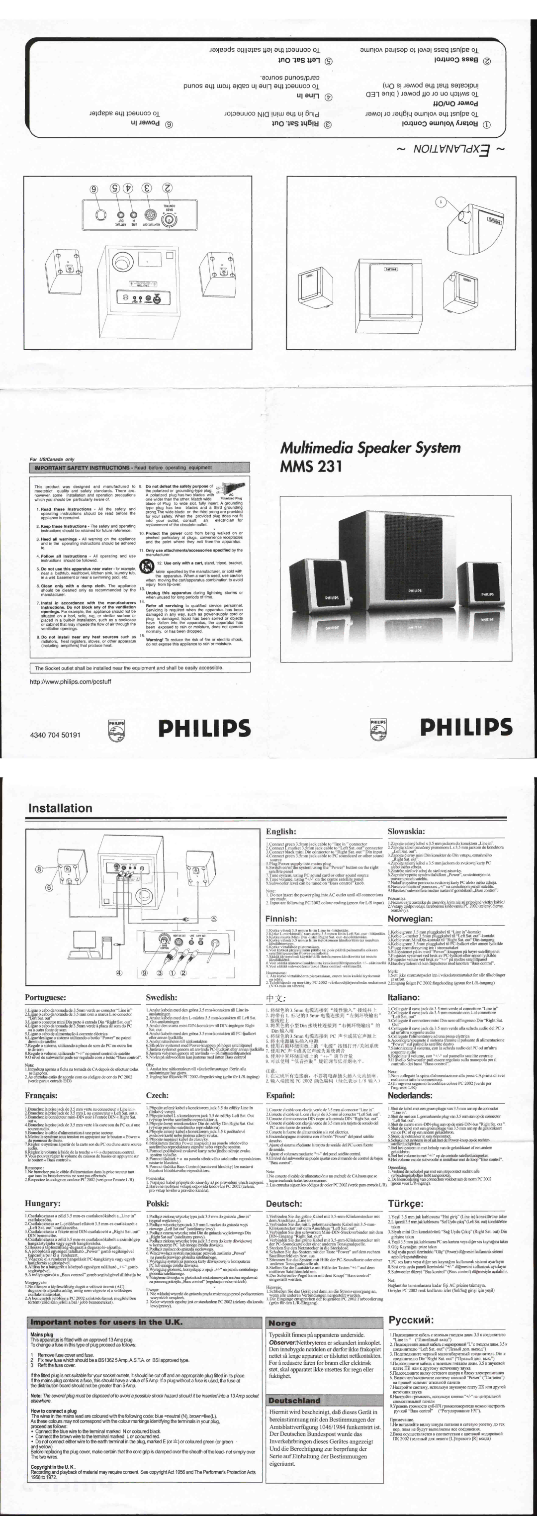 Philips MMS 231 manual 