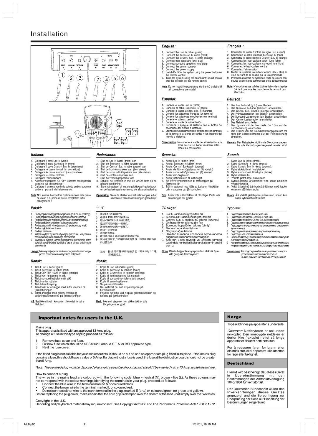 Philips MMS206 English, Español, Italiano Nederlands Svenska, Français, Deutsch, Suomi, Dansk, Norsk, Türkçe Ðóññêèé 