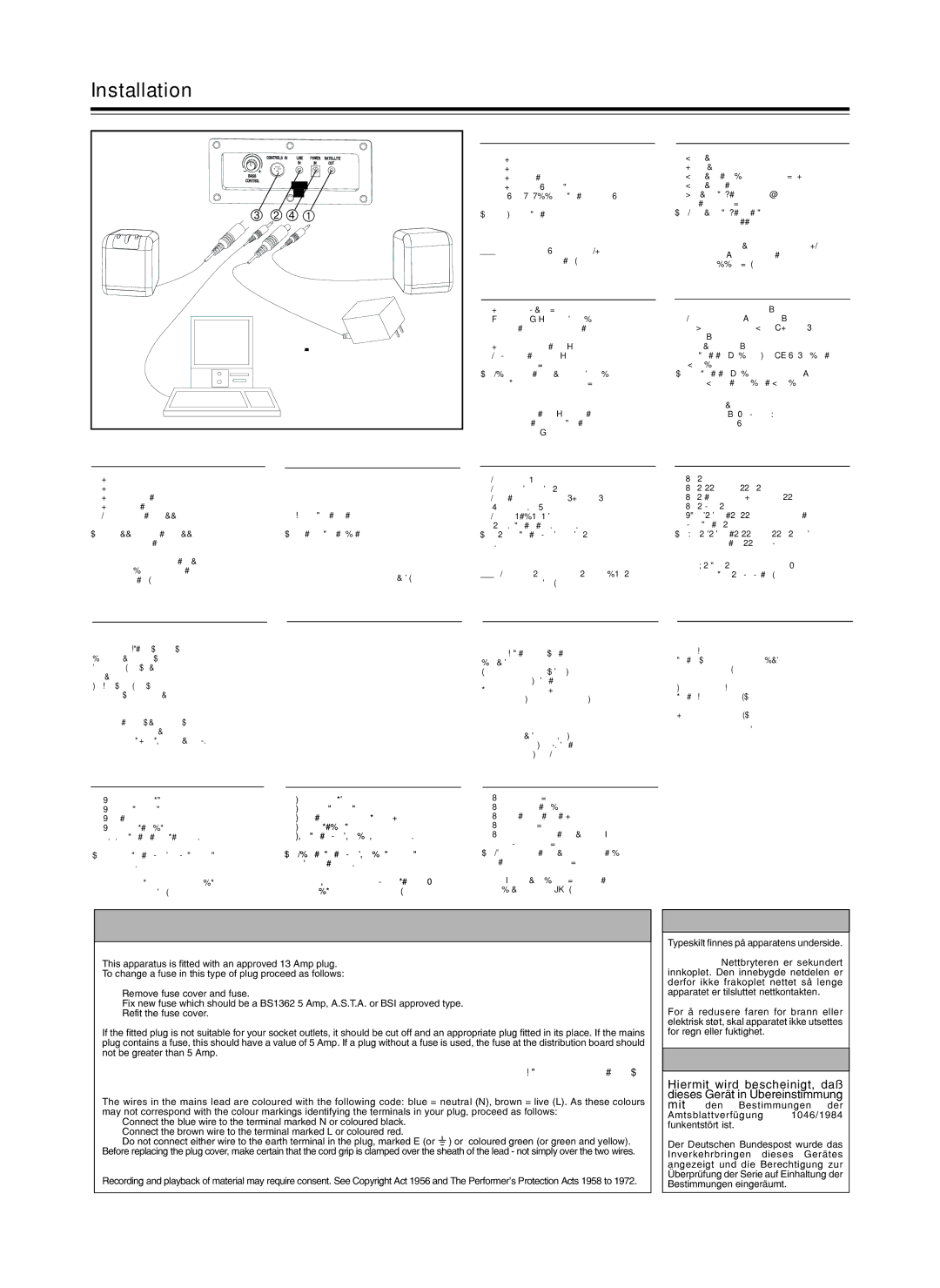 Philips MMS213, A2.310 important safety instructions Important notes for users in the U.K, Norge, Deutschland 