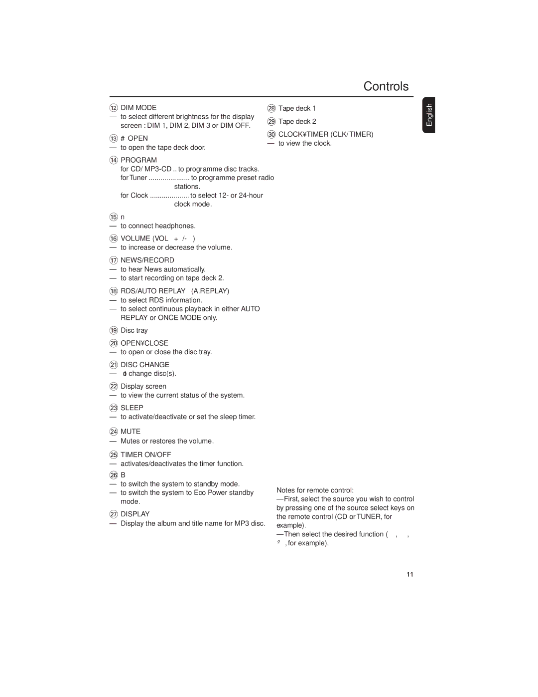 Philips MP3-CD user manual Controls, # # Open, Volume VOL +, Disc tray, ¡ Disc Change Ð to change discs Display screen 