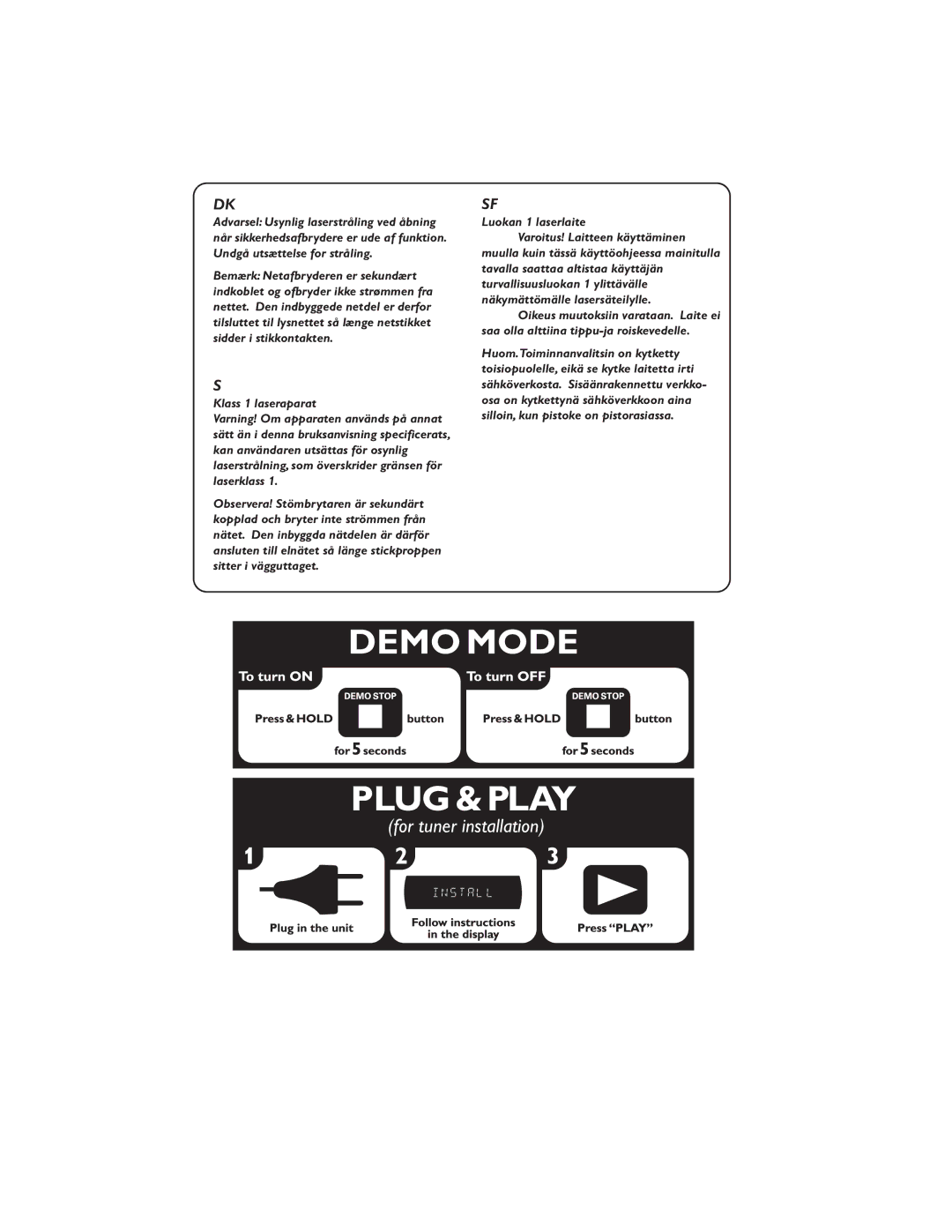 Philips MP3-CD user manual For tuner installation 