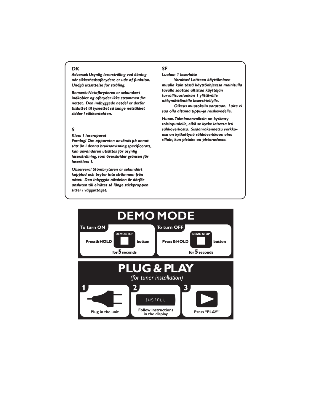 Philips MP3-CD user manual for tuner installation 