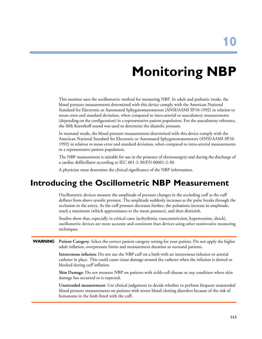 Philips MP20/30, MP60/70/80/90, MP40/50 manual Monitoring NBP, Introducing the Oscillometric NBP Measurement 