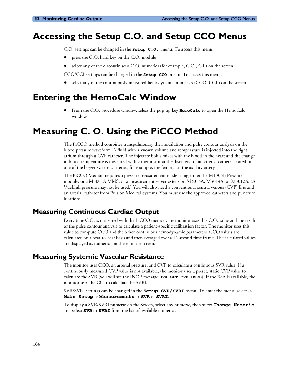 Philips MP20/30, MP60/70/80/90, MP40/50 manual Accessing the Setup C.O. and Setup CCO Menus, Entering the HemoCalc Window 