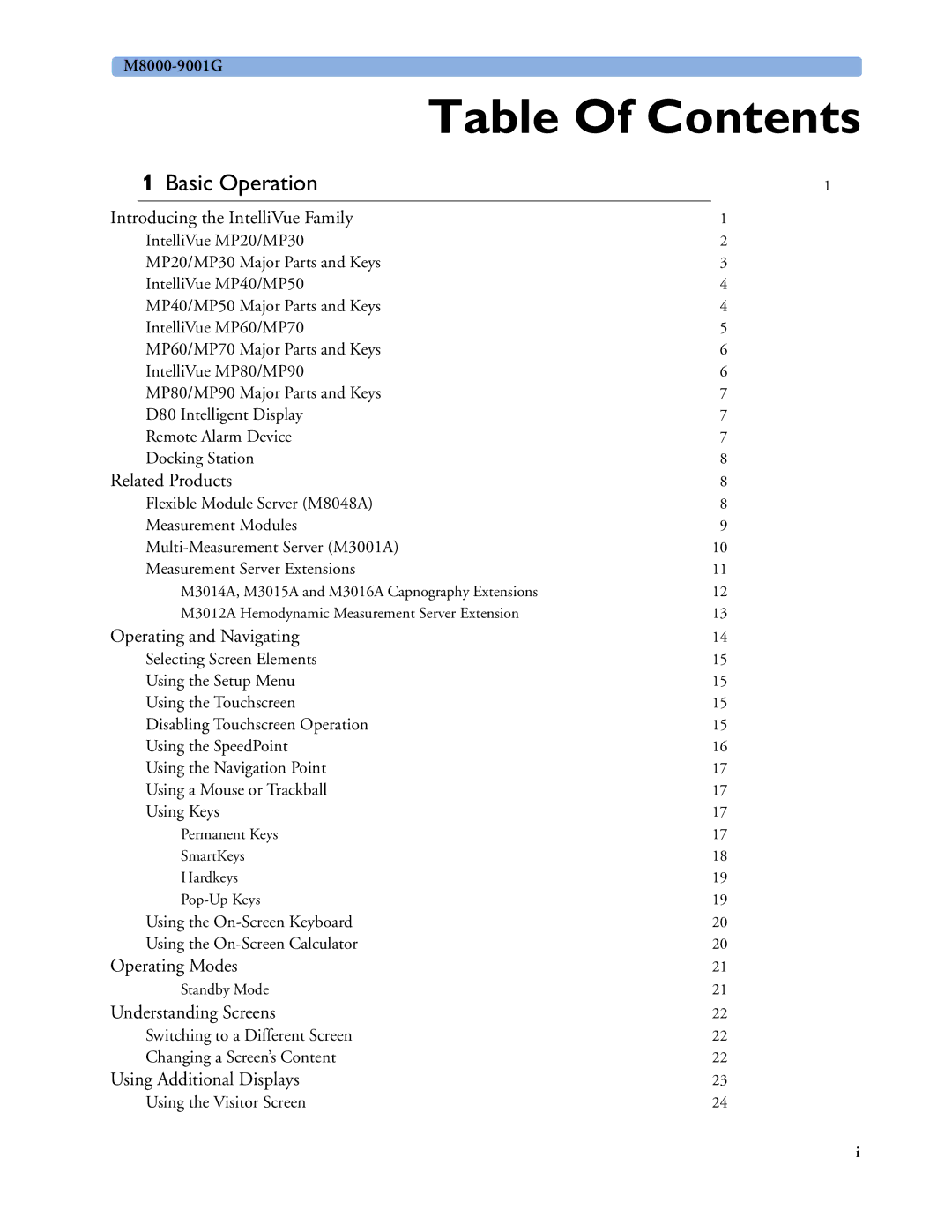 Philips MP60/70/80/90, MP20/30, MP40/50 manual Table Of Contents 