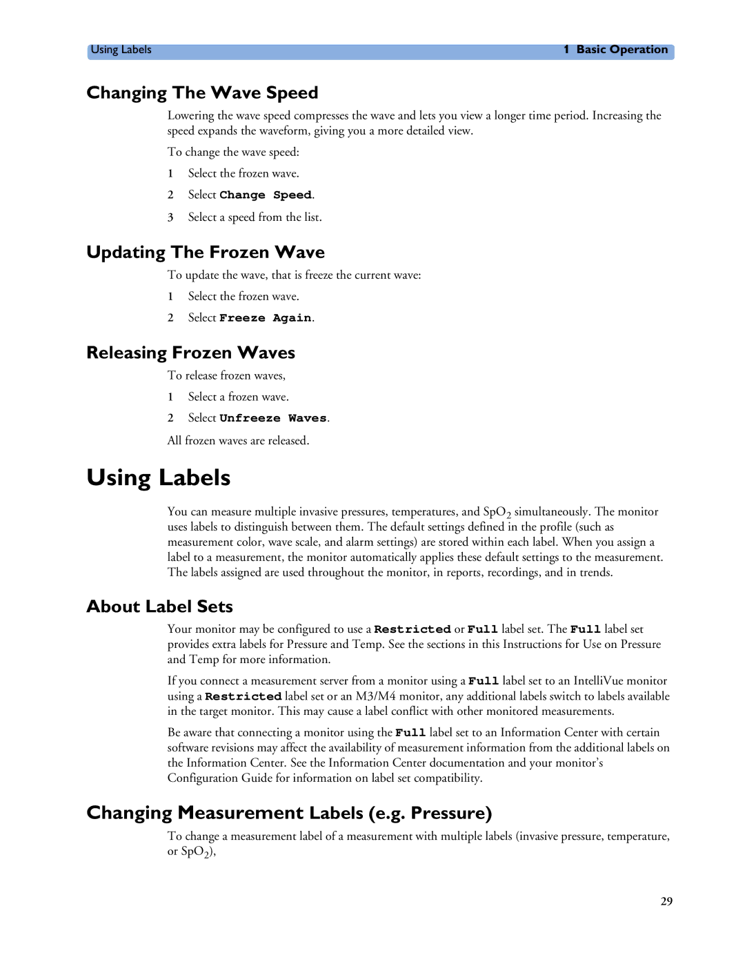 Philips MP20/30, MP60/70/80/90, MP40/50 manual Using Labels 