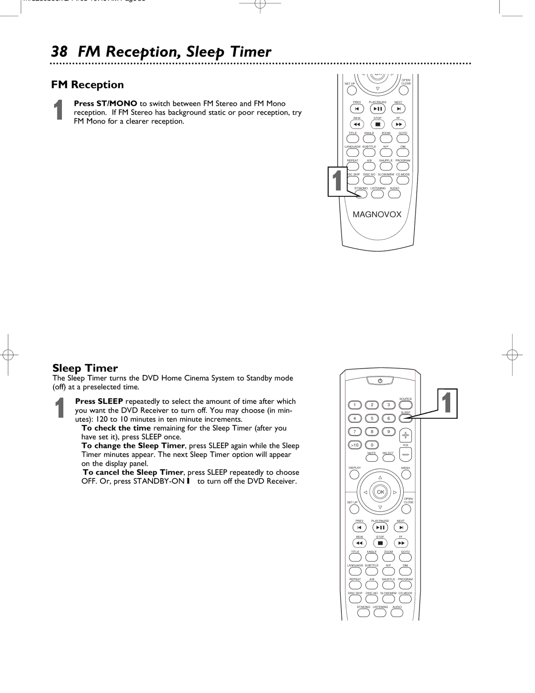 Philips MRD-250 warranty FM Reception, Sleep Timer 