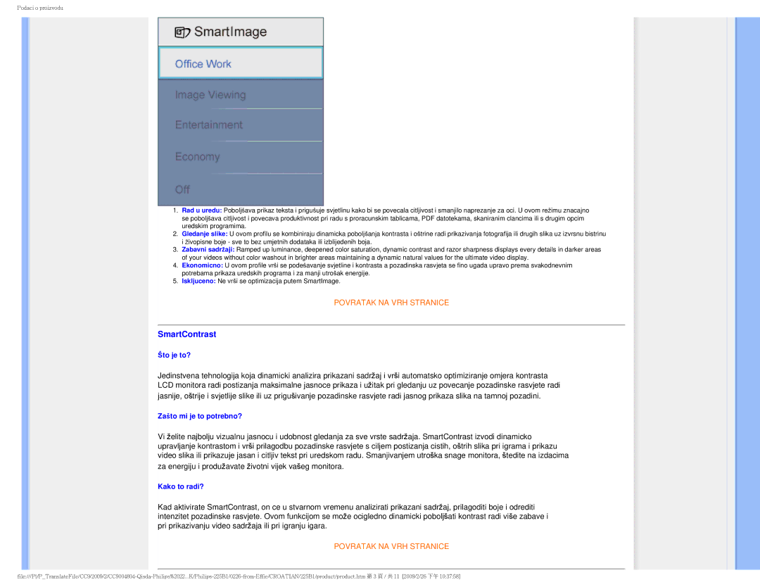 Philips MWB1225I user manual SmartContrast 