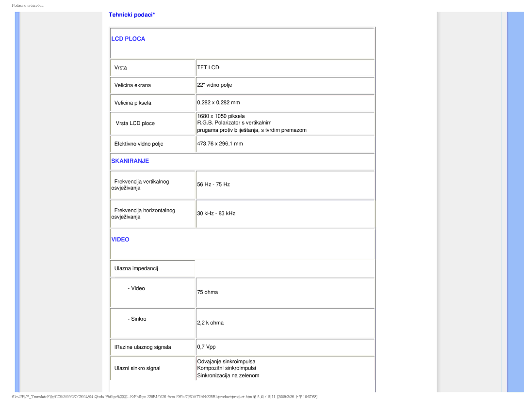 Philips MWB1225I user manual LCD Ploca 