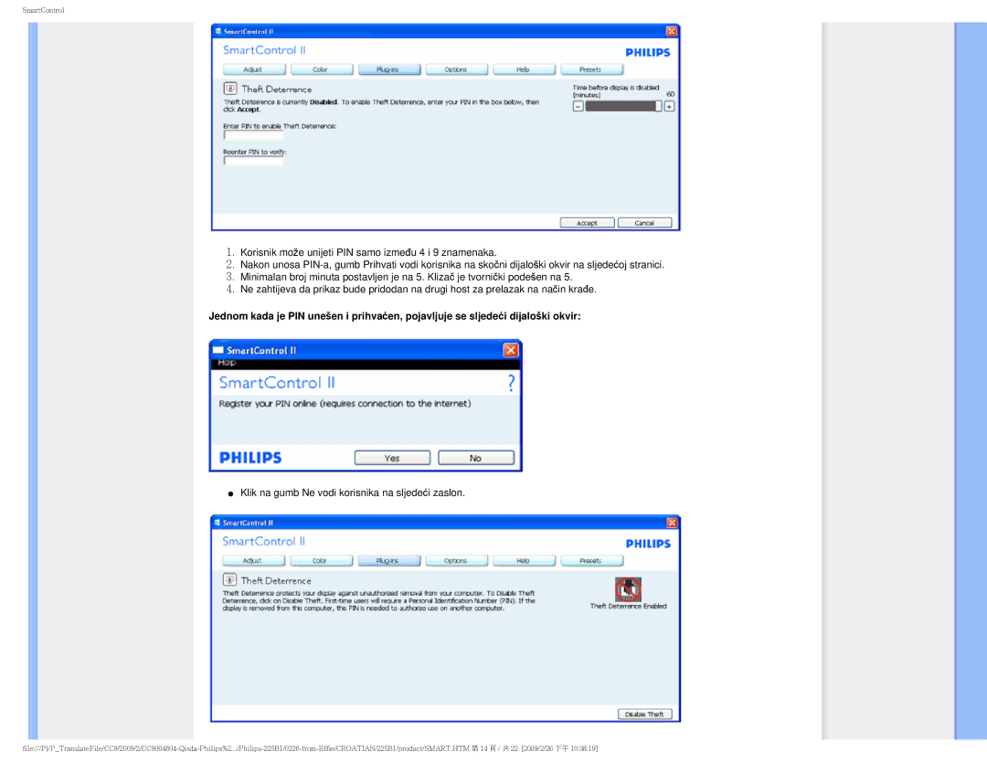 Philips MWB1225I user manual Klik na gumb Ne vodi korisnika na sljedeći zaslon 