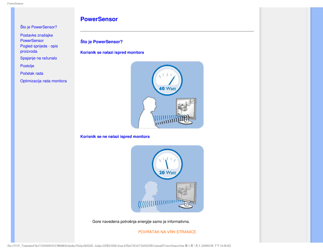 Philips MWB1225I user manual Što je PowerSensor? 