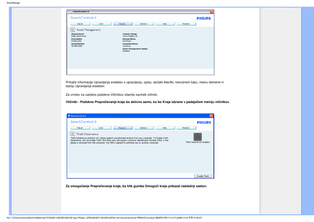 Philips MWC1230F user manual SmartManage 