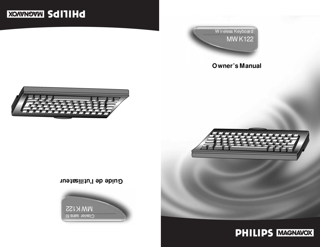 Philips MWK122 owner manual lutilisateur de Guide, Wireless Keyboard, fil sans Clavier 