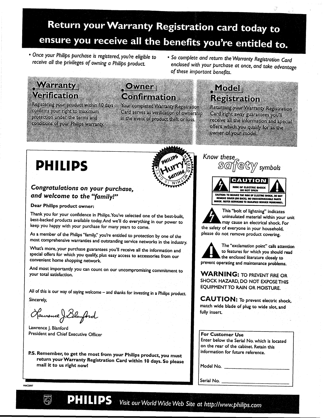 Philips MX1055D37 manual 