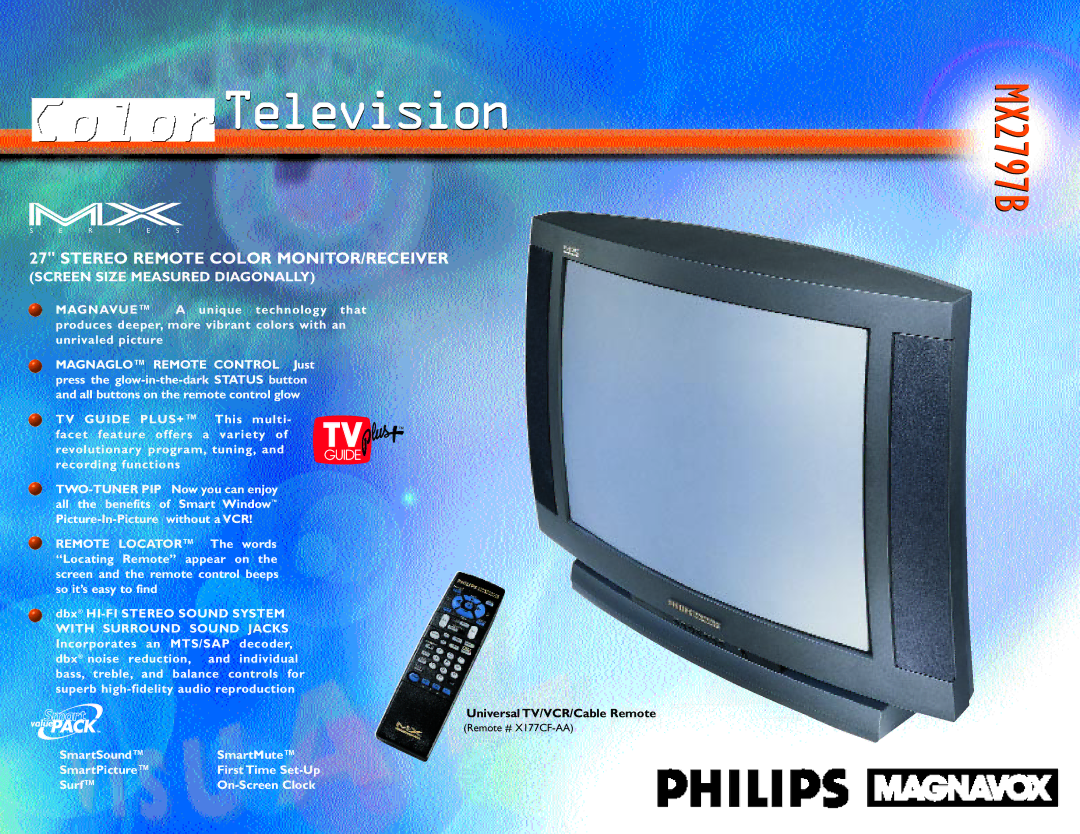 Philips MX2797B manual Television 