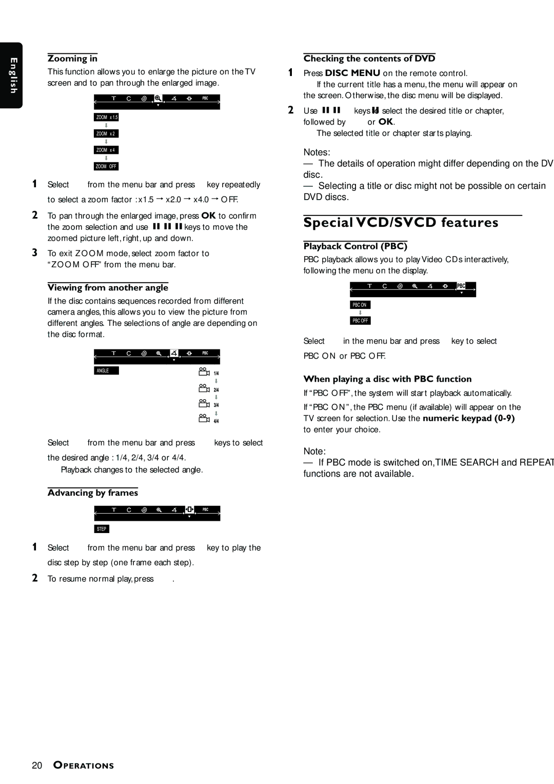 Philips MX3660D owner manual Special VCD/SVCD features 