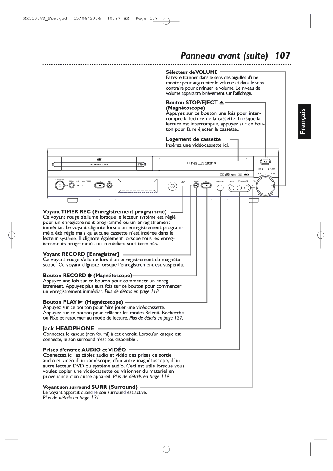 Philips MX5100VR/37B owner manual 107 