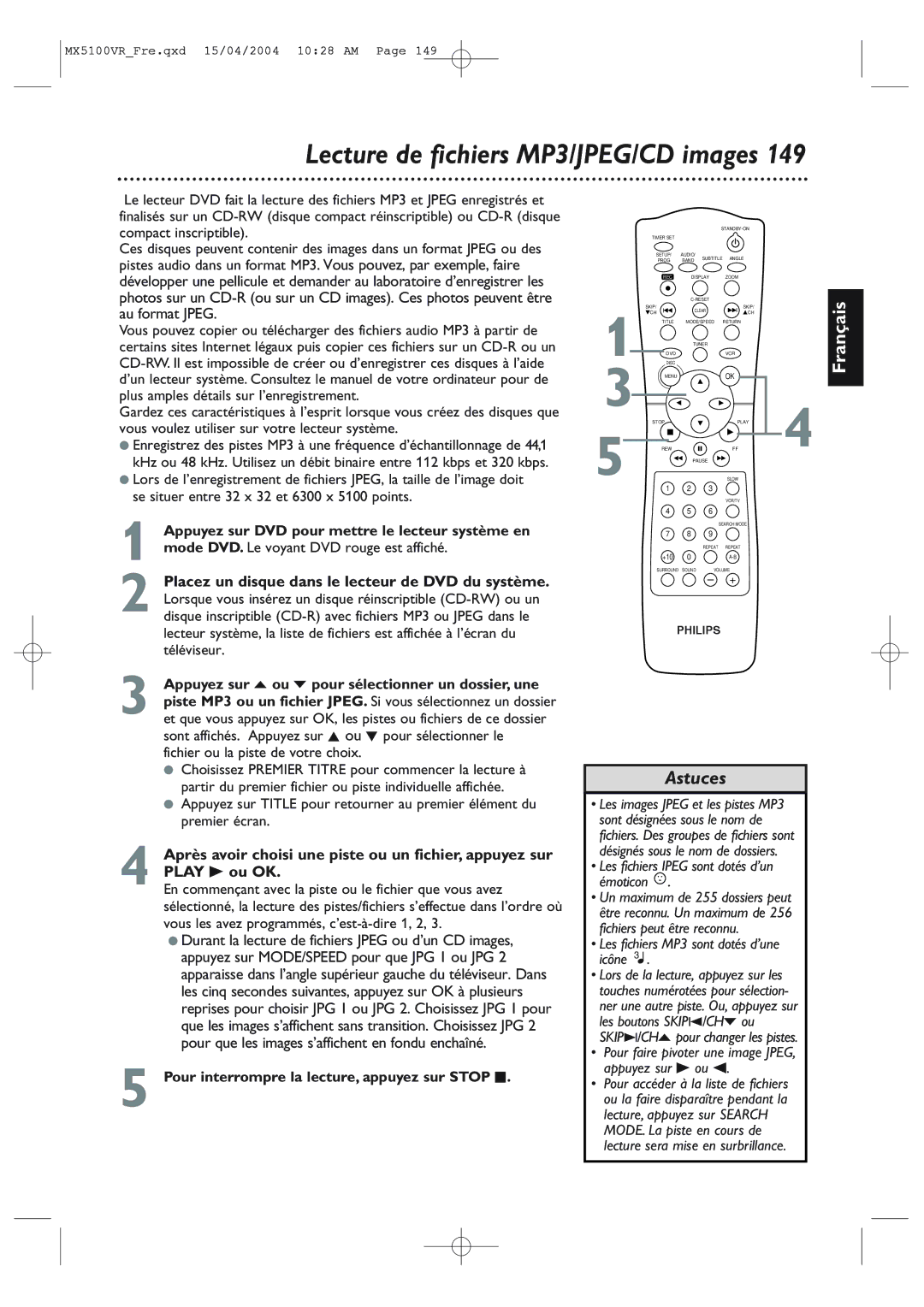 Philips MX5100VR/37B owner manual Compact inscriptible, Au format Jpeg, Se situer entre 32 x 32 et 6300 x 5100 points 