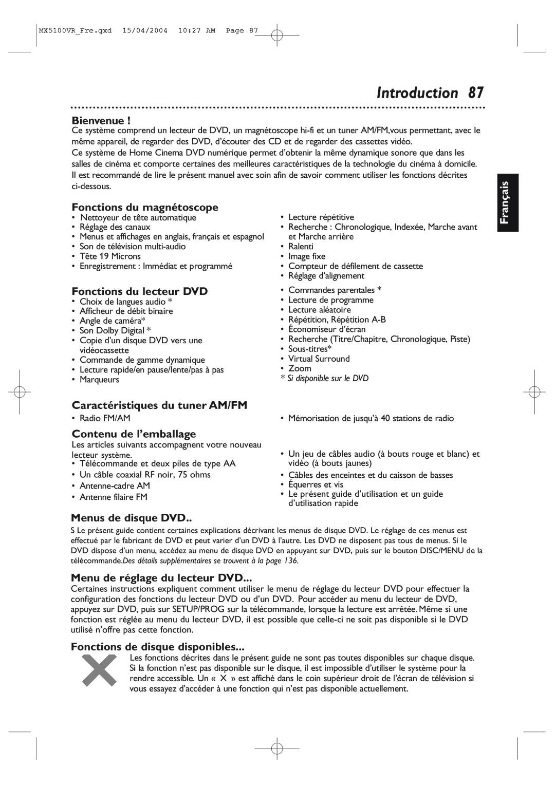 Philips MX5100VR/37B owner manual Introduction 