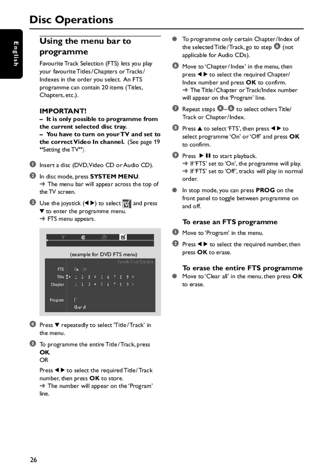 Philips MX5800SA/21 manual Number will appear on the ‘Program’ line, Applicable for Audio CDs 