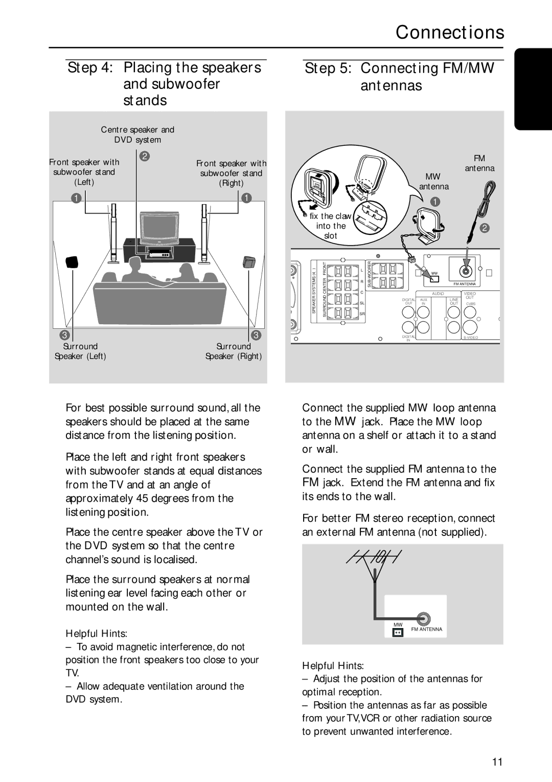 Philips MX5800SA/22S manual Connections 