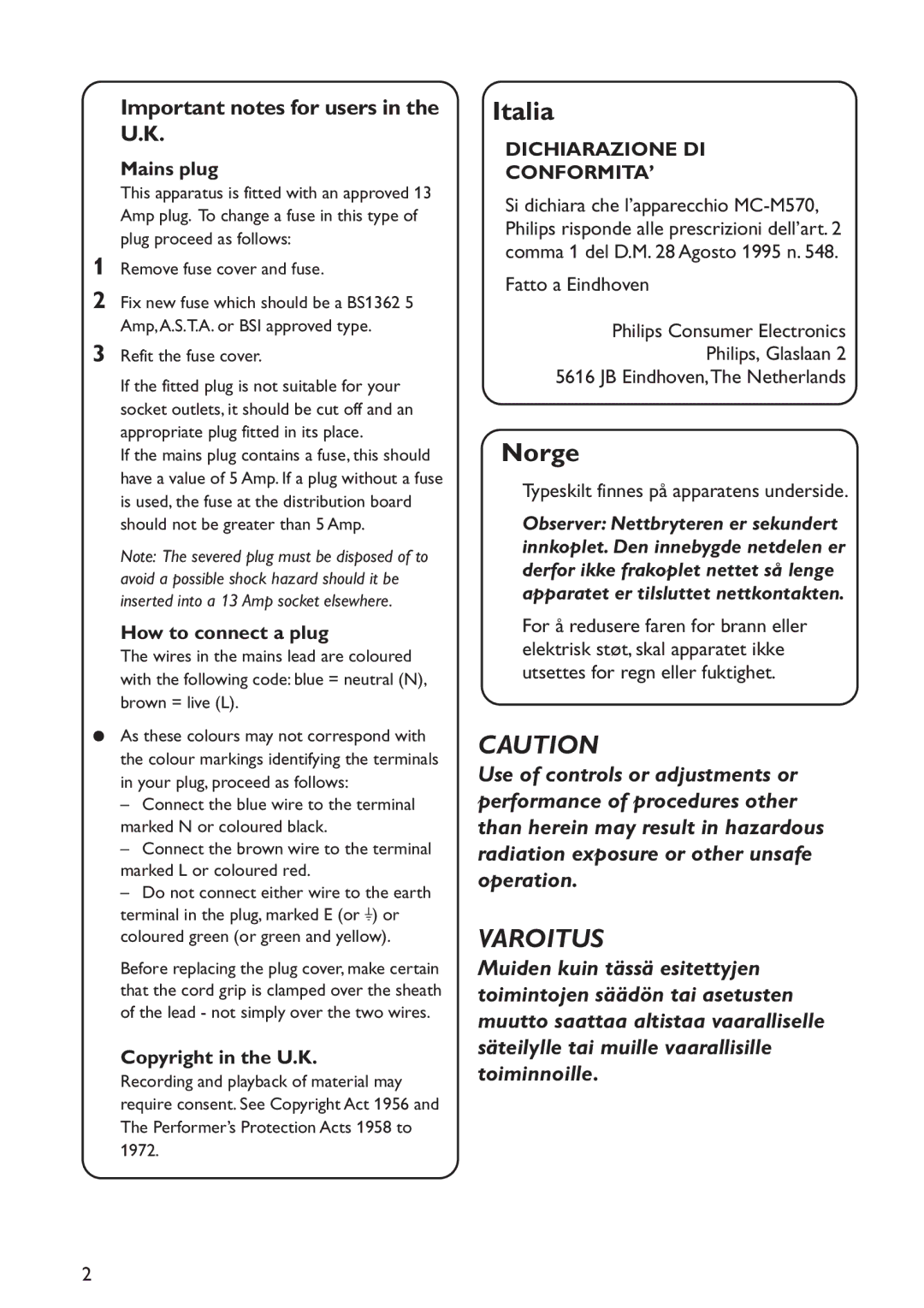 Philips MX5800SA/22S manual Mains plug, How to connect a plug, Copyright in the U.K 