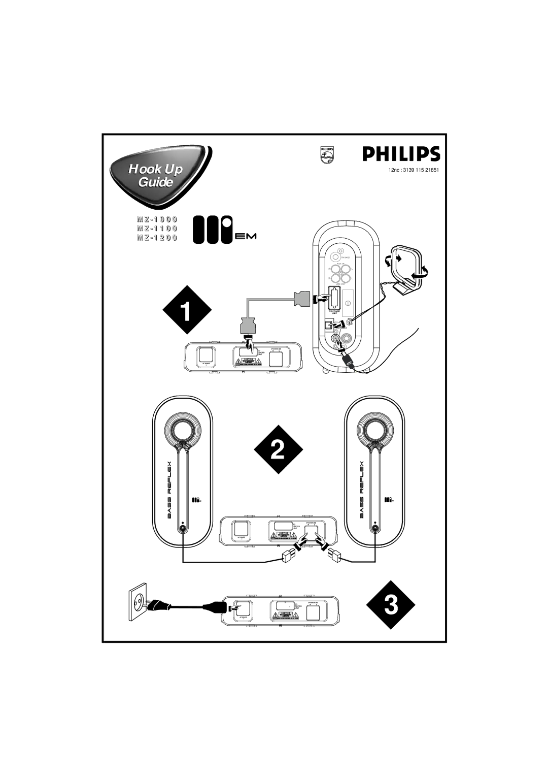 Philips MZ1200, MZ1000, MZ1100 manual Hook Up 