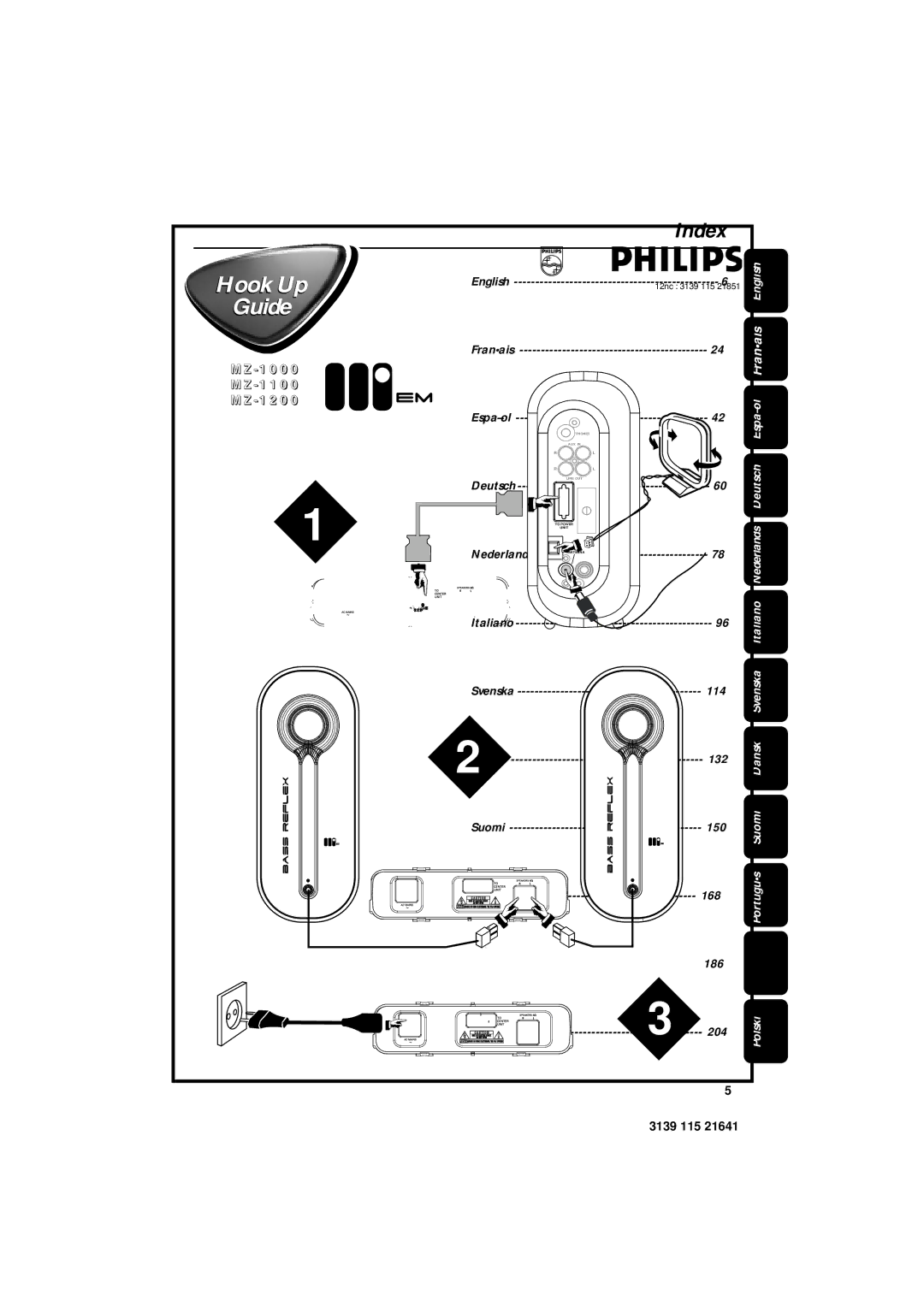 Philips MZ1100, MZ1000, MZ1200 manual Index 