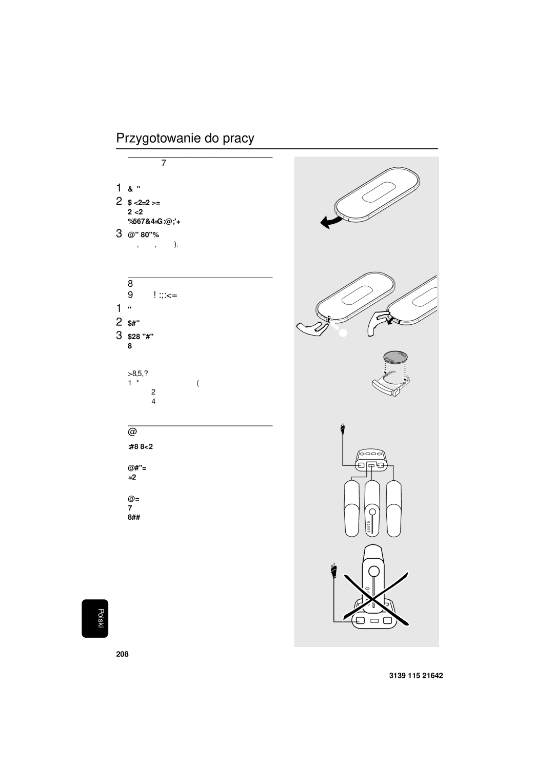 Philips MZ1000 Przygotowanie do pracy, Przed rozpoczęciem korzystania z pilota, Wymiana baterii Litowej CR2025 w pilocie 