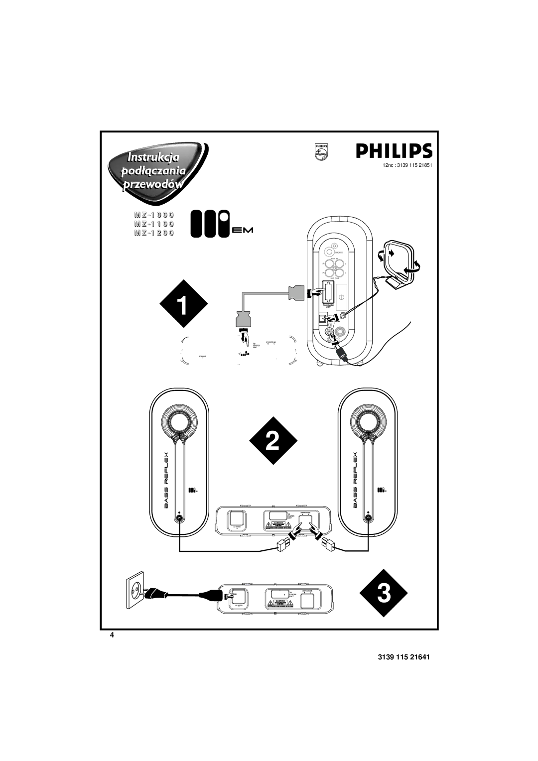 Philips MZ1000, MZ1100, MZ1200 manual 3139 115 