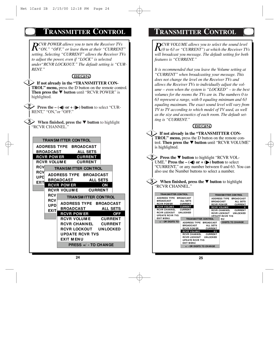 Philips Network Adaper owner manual Rcvr Channel 