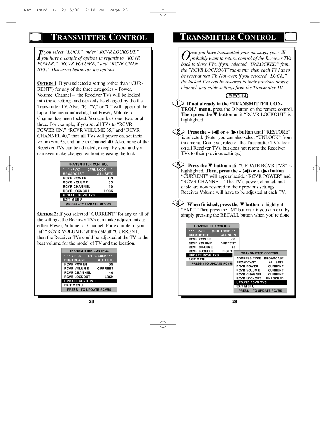 Philips Network Adaper owner manual NEL. Discussed below are the options 