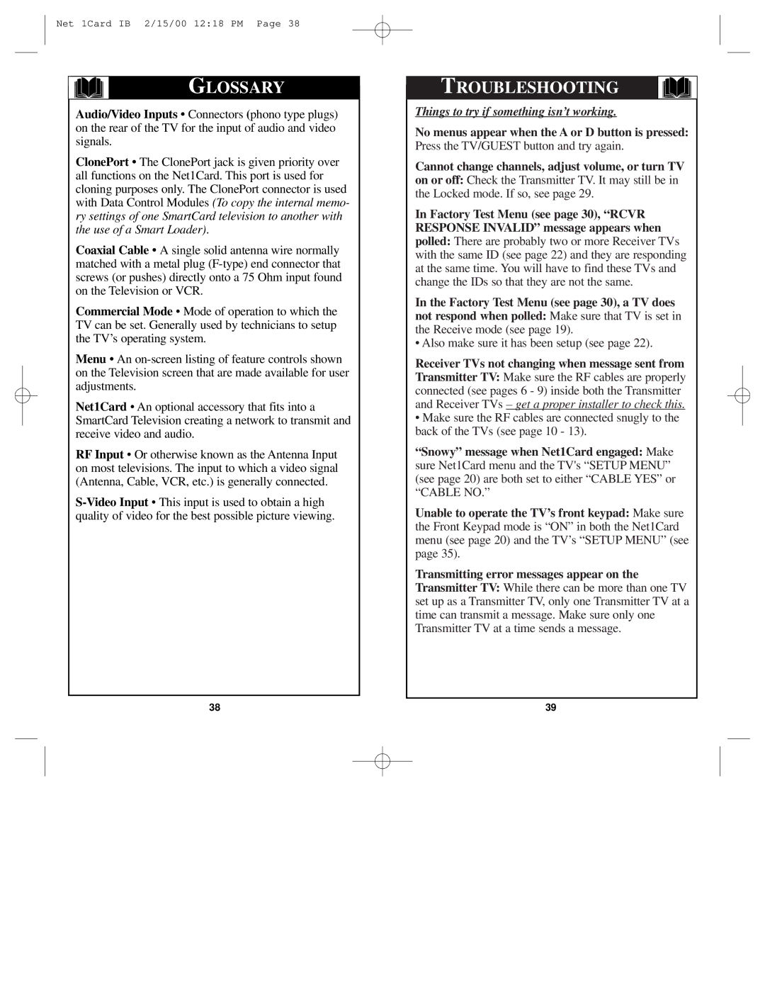 Philips Network Adaper owner manual Glossary Troubleshooting, Things to try if something isn’t working 