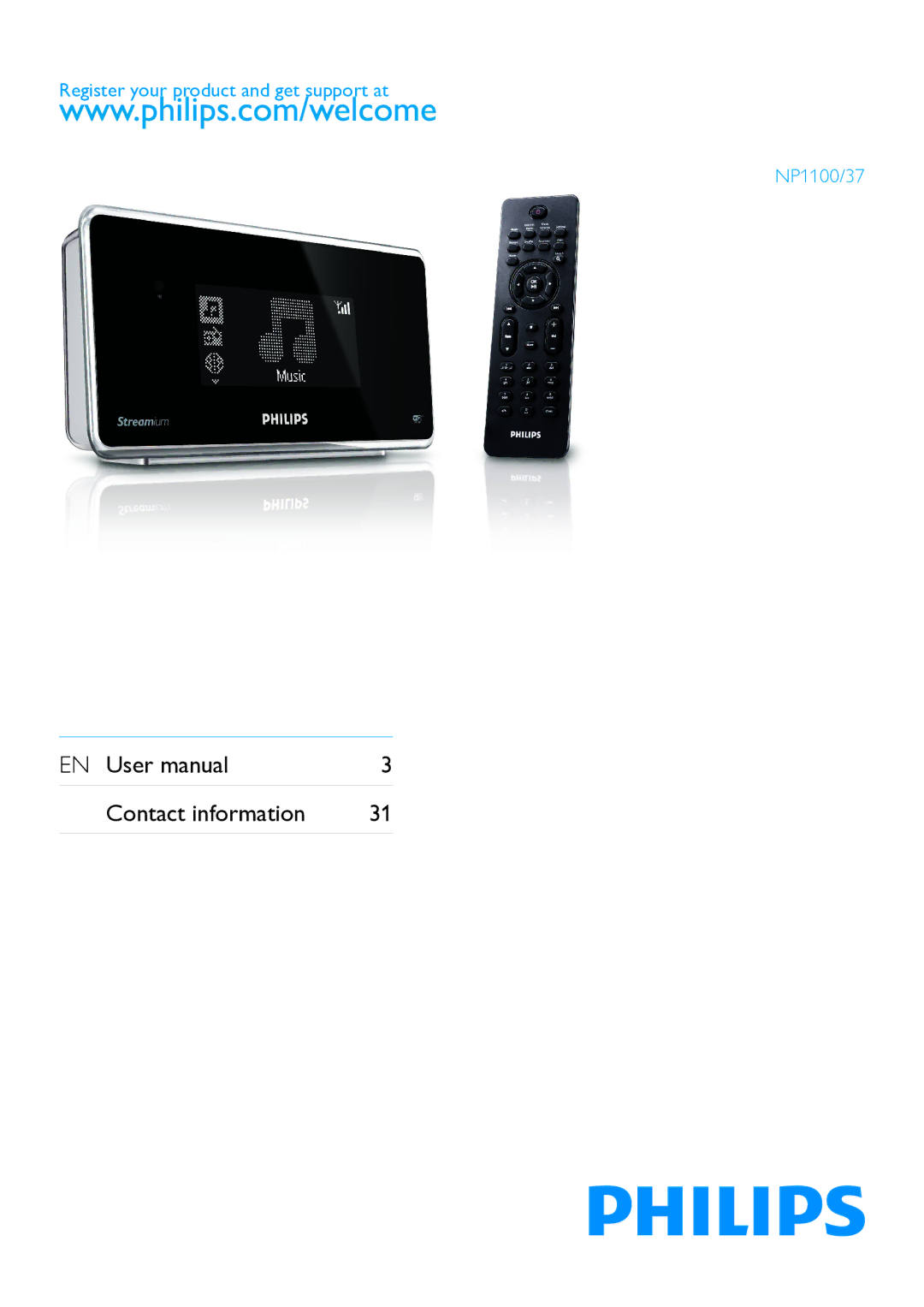 Philips NP1100/37 user manual Contact information 