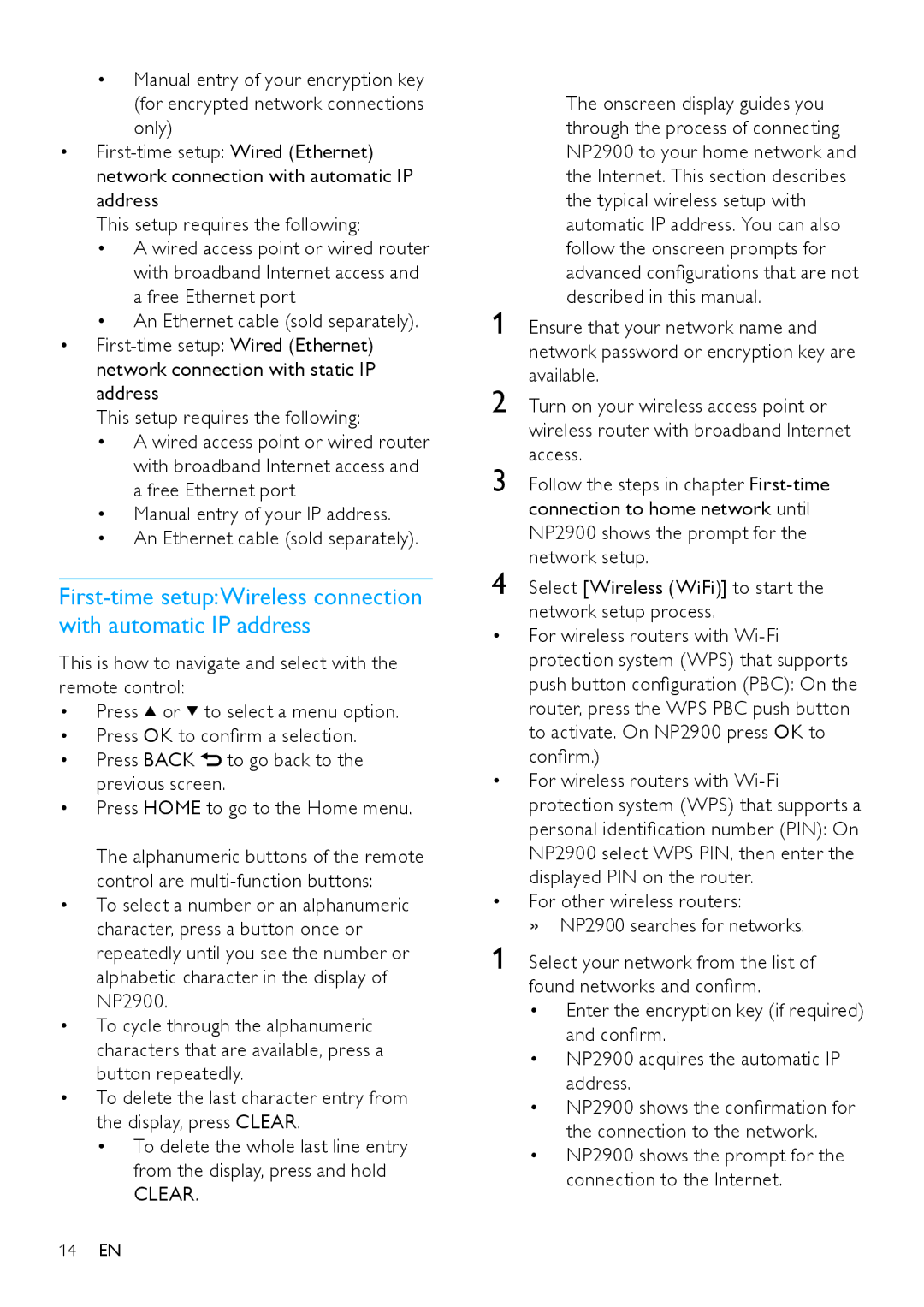 Philips NP2900 user manual Clear 