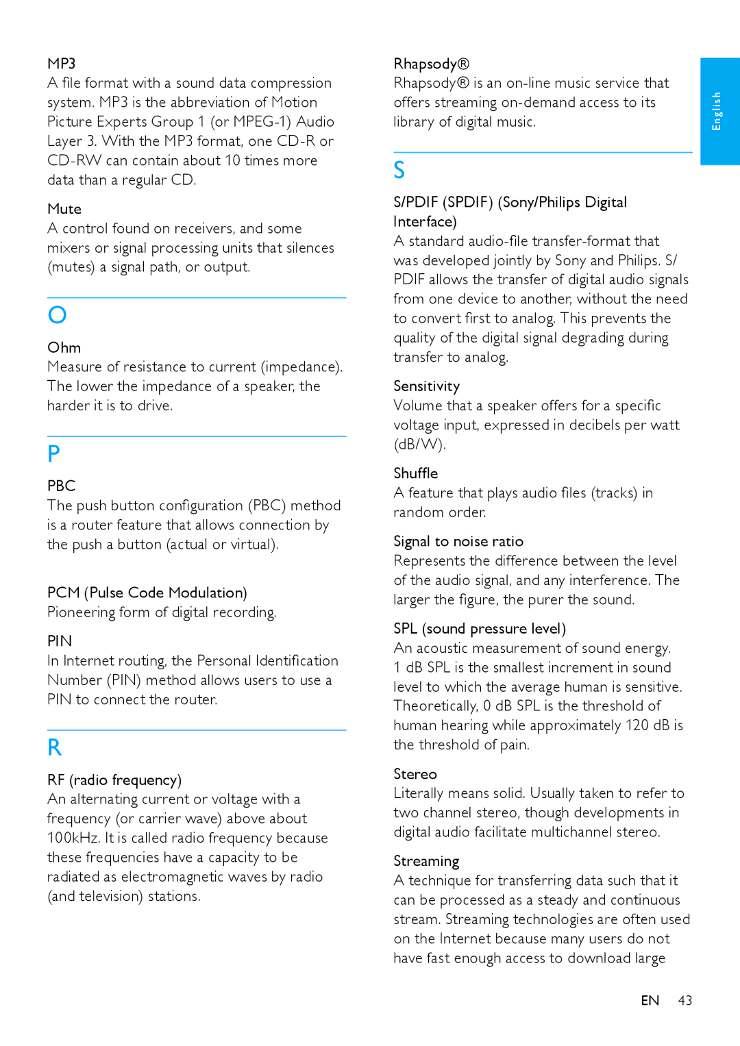 Philips NP2900 user manual Pbc, Pin 