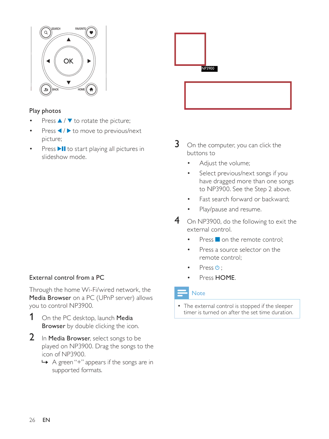 Philips NP3900/12 user manual 26 EN 