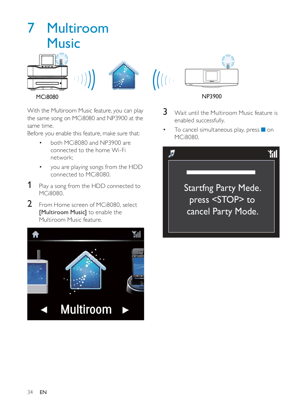 Philips NP3900/12 user manual Multiroom Music, MCi8080 