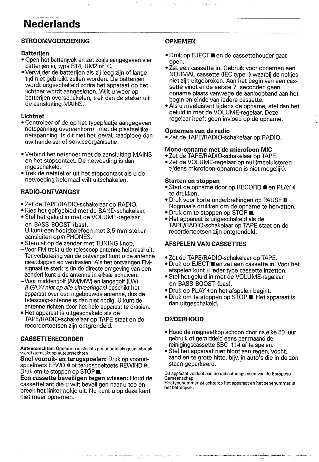 Philips NR 1012/06 manual 