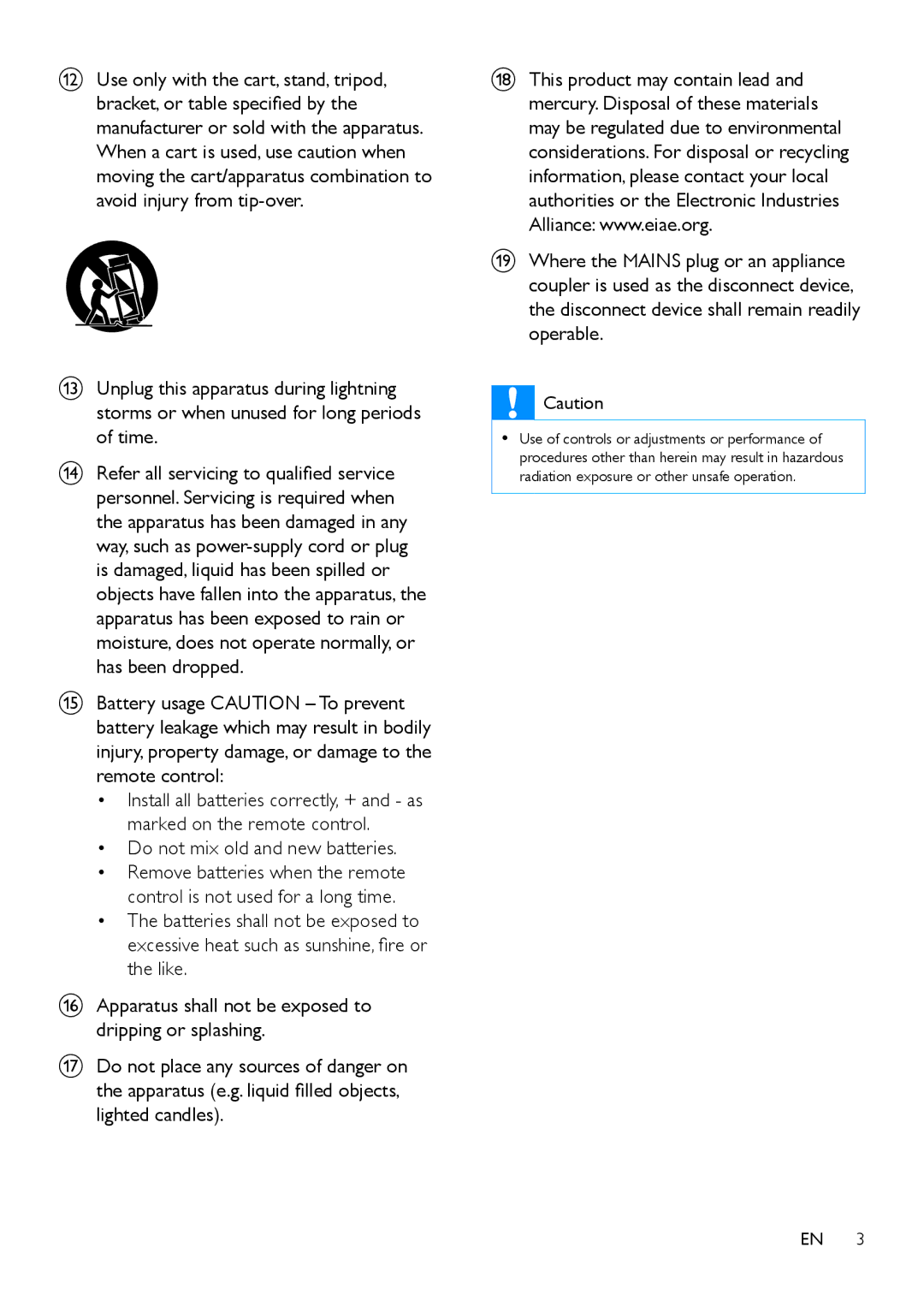 Philips NTRX500 user manual Do not mix old and new batteries 