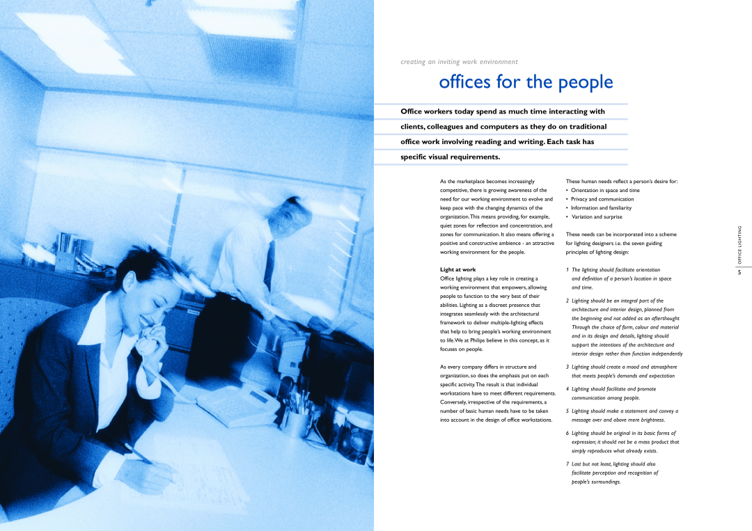 Philips Office Lighting manual offices for the people, creating an inviting work environment 