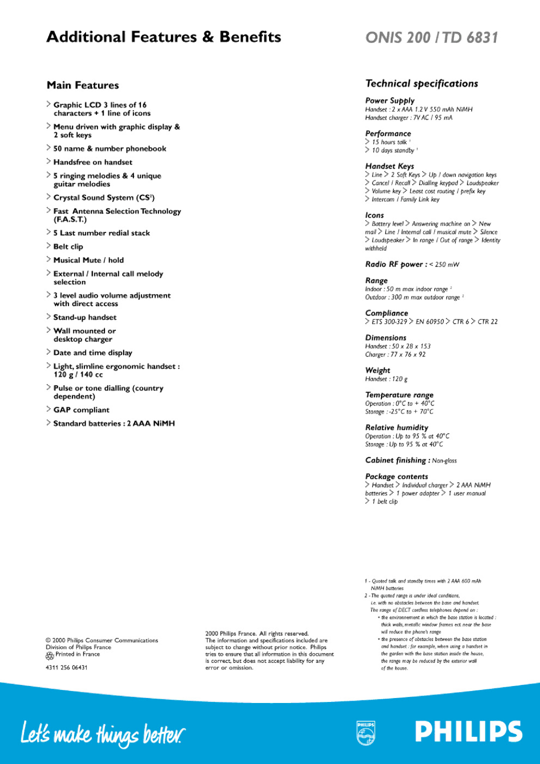 Philips Onix 200 manual 