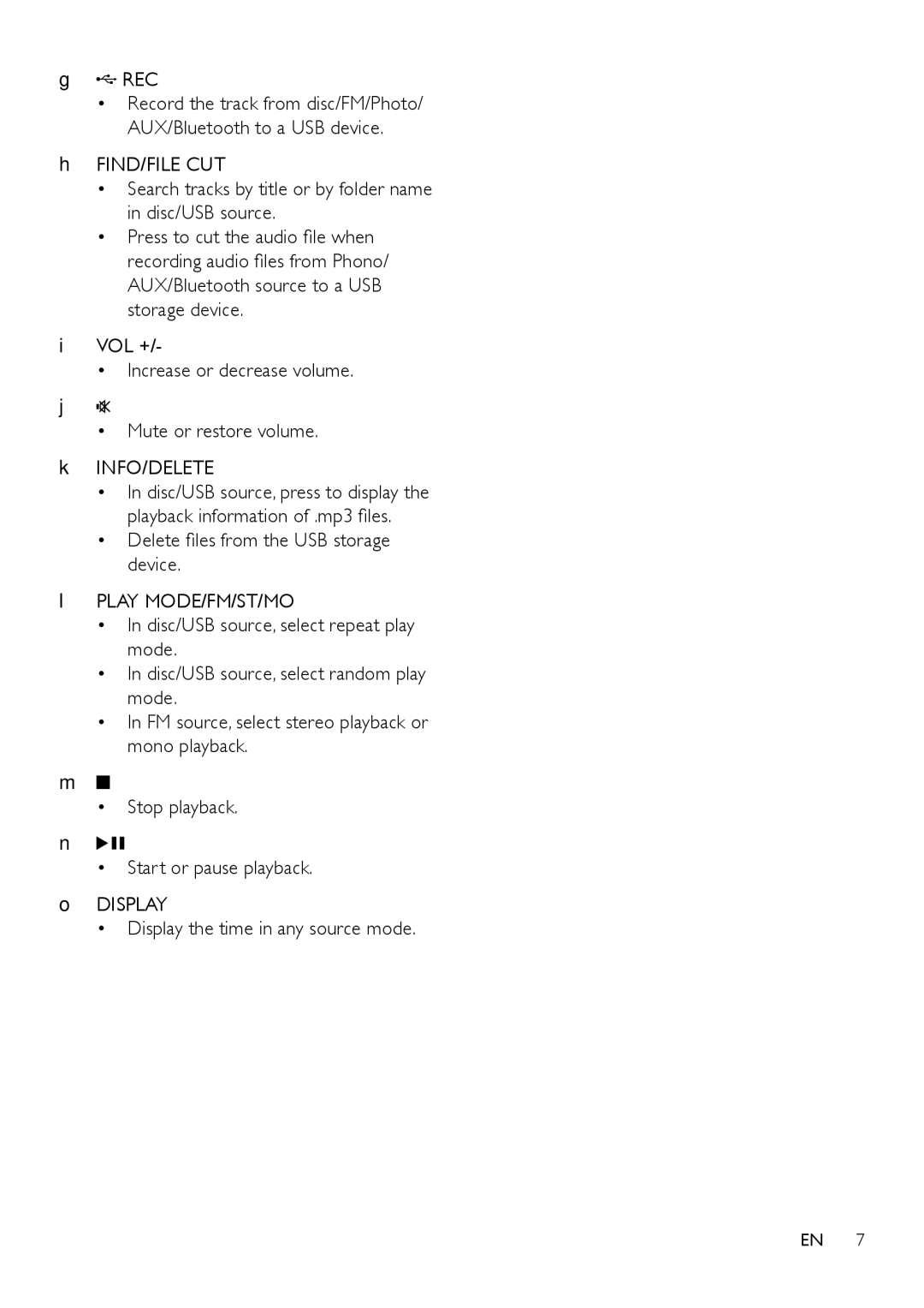 Philips OTT2000 Search tracks by title or by folder name in disc/USB source, Delete files from the USB storage device 