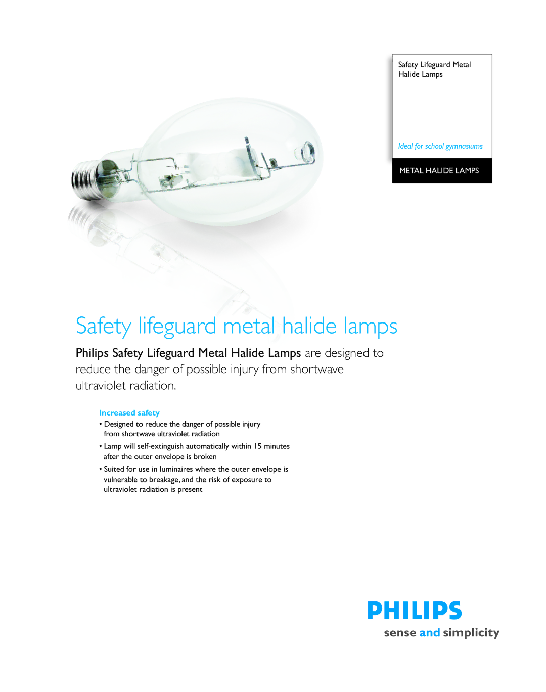 Philips P-2494-C manual Safety lifeguard metal halide lamps 