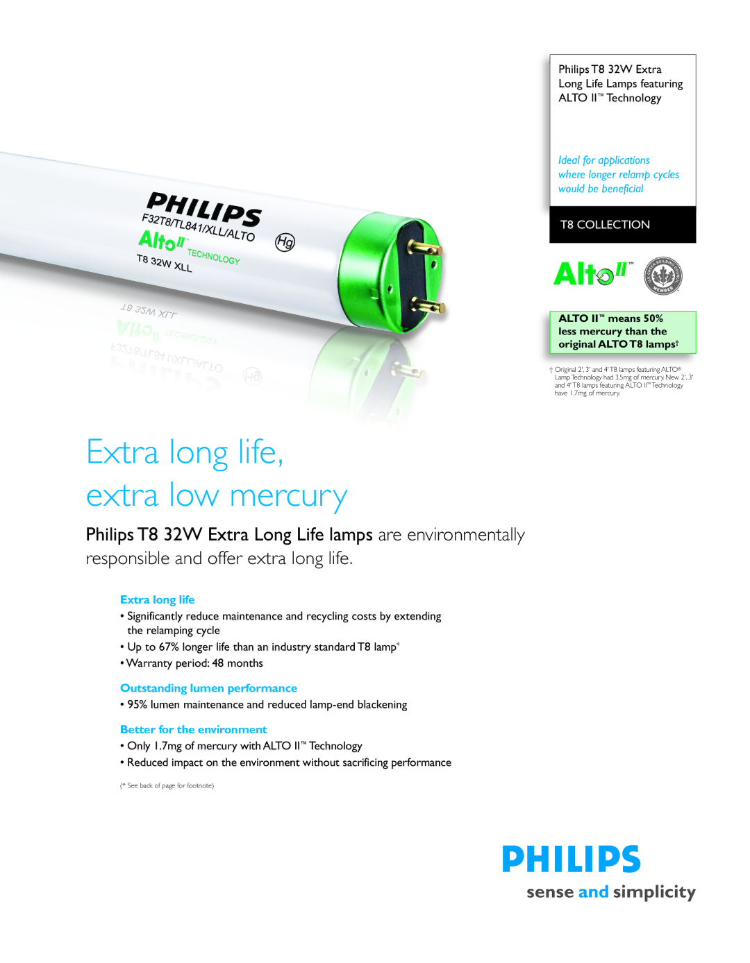 Philips P-5794-B warranty Extra long life, Outstanding lumen performance, Better for the environment 