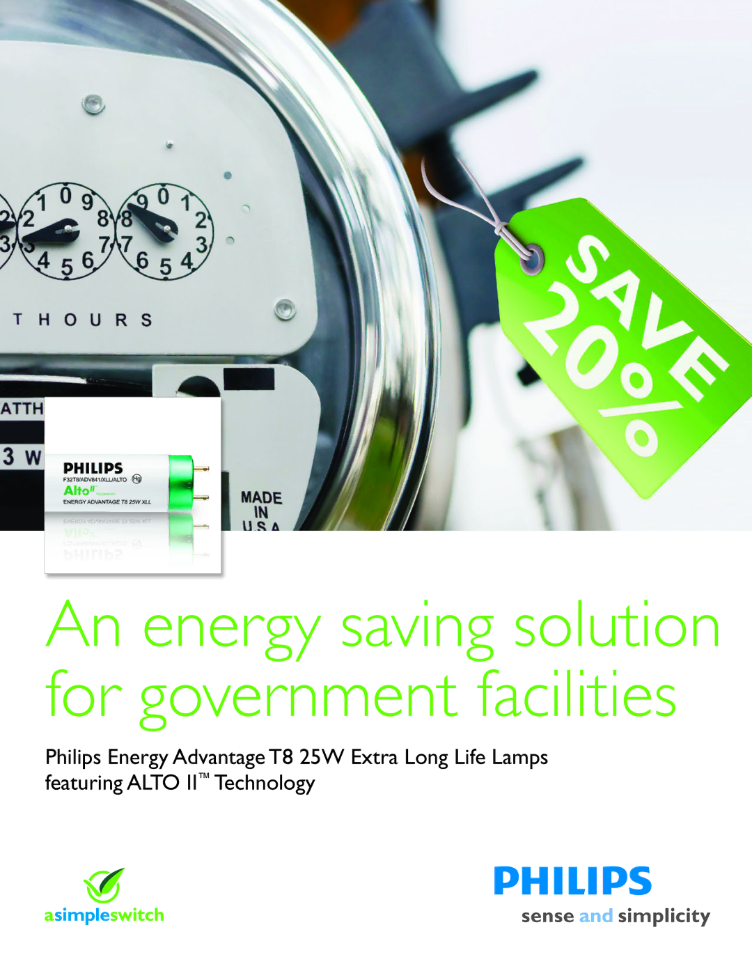 Philips P-6018 manual An energy saving solution for government facilities 